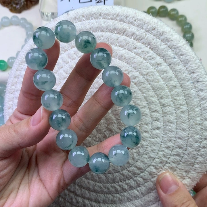 蓝***＾翡翠未镶嵌手串天然翡翠手串
