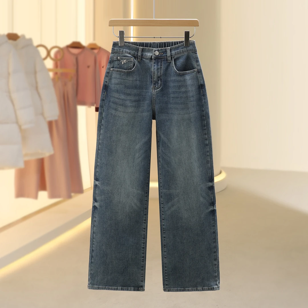 【M美】经典款时尚百搭直筒牛仔裤2025冬季新款撤柜女装
