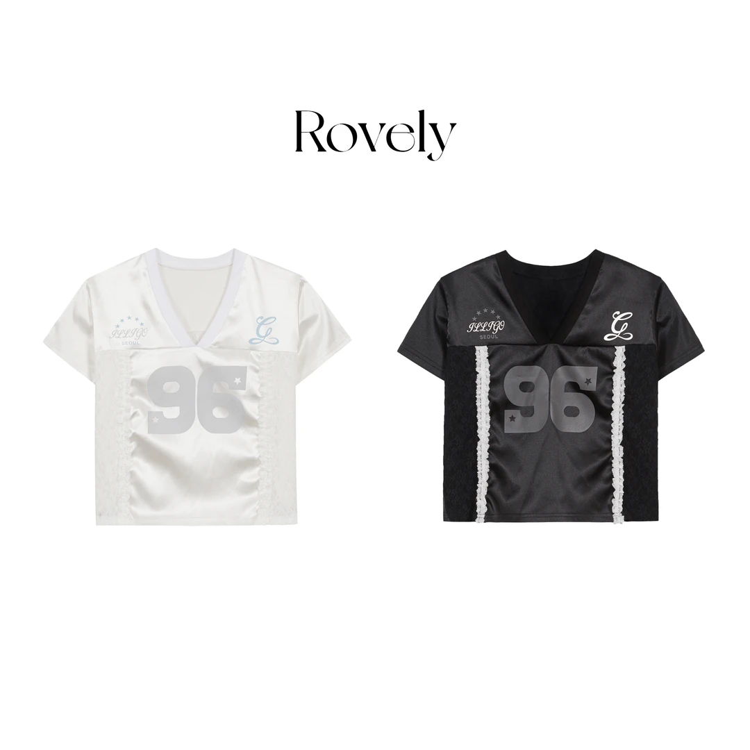 Rovely【少女的球服】蕾丝字母印花球服T