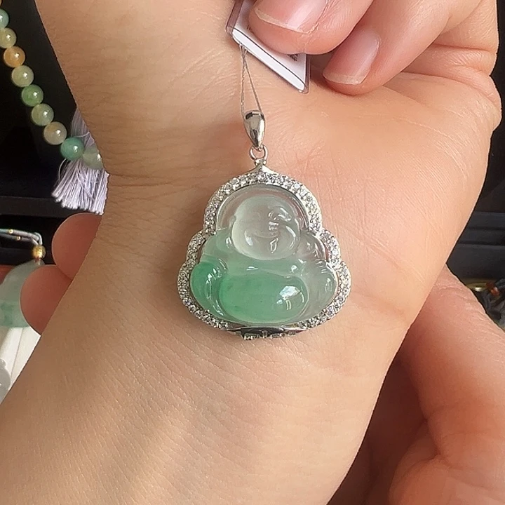 石英质玉银S925镀金镶嵌颈饰