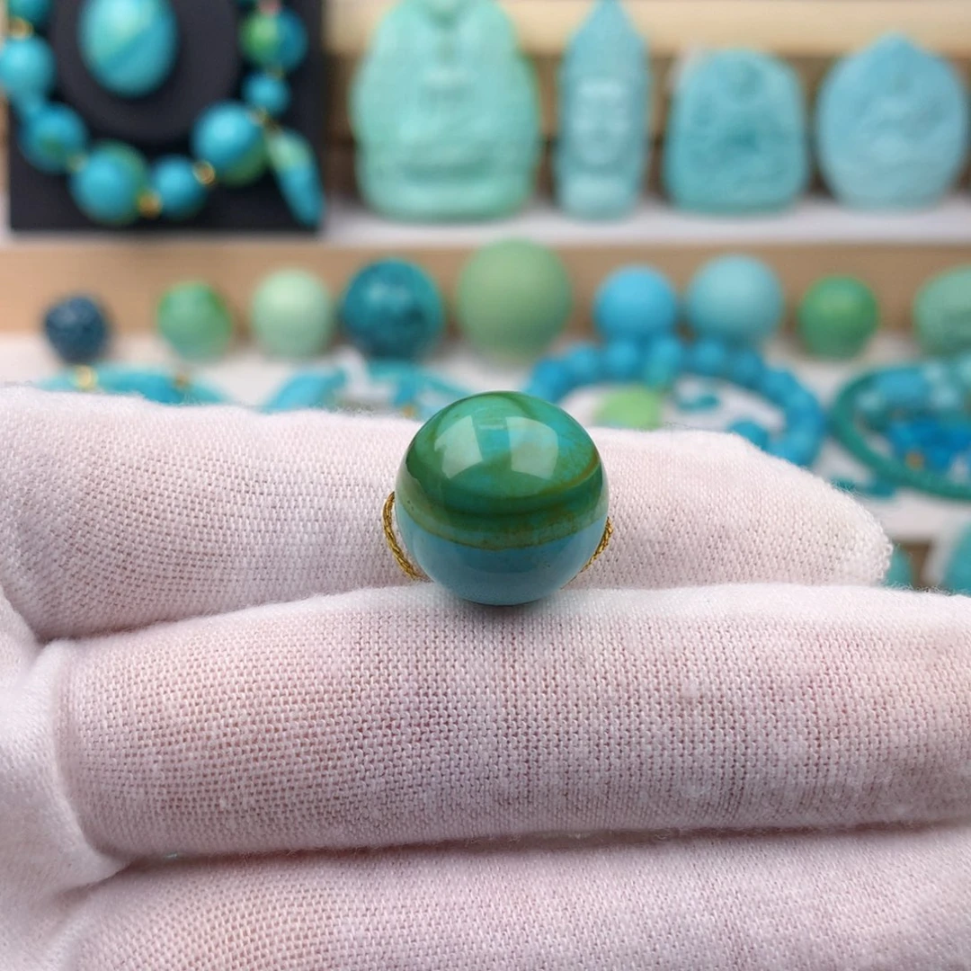 未镶嵌绿松石珠宝奇石15.3mm