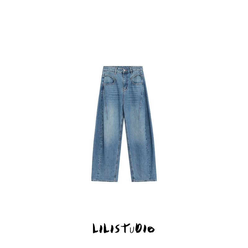 PCNY「梨形天菜」不理理春夏新款女装复古宽松显瘦休闲弯刀裤女