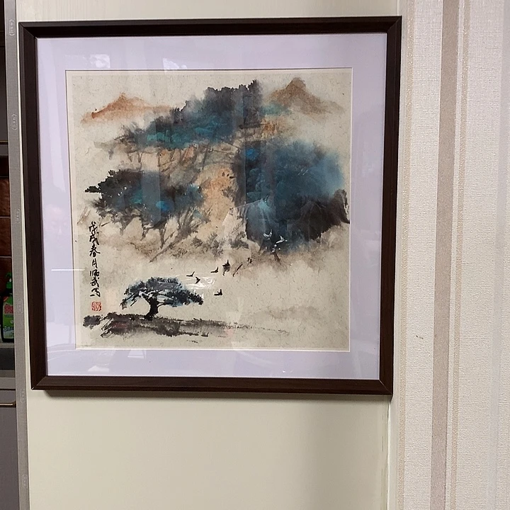 纸本手绘国画实木定制