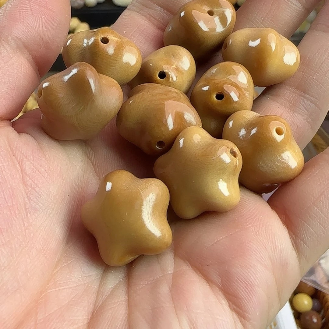 菩提根/象牙果手串微瑕疵巧克力星星10颗