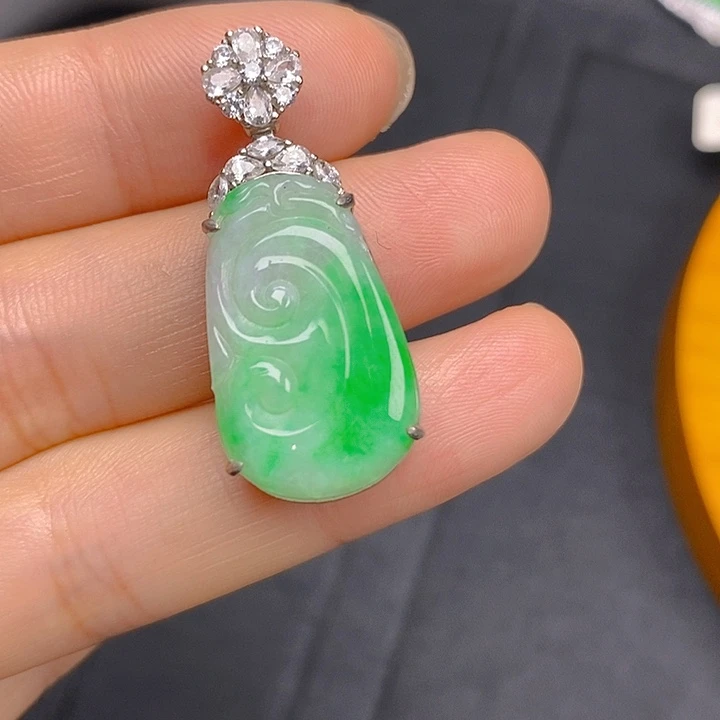 翡翠银S925镶嵌颈饰