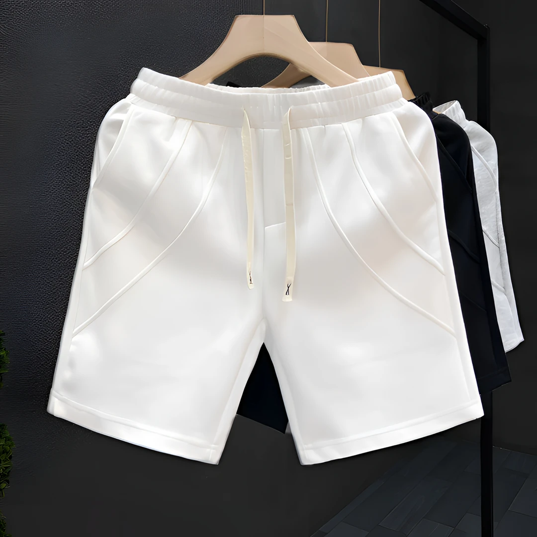 郎的设计感白色休闲短裤男潮流薄款外穿五分裤2025夏季新款大裤衩