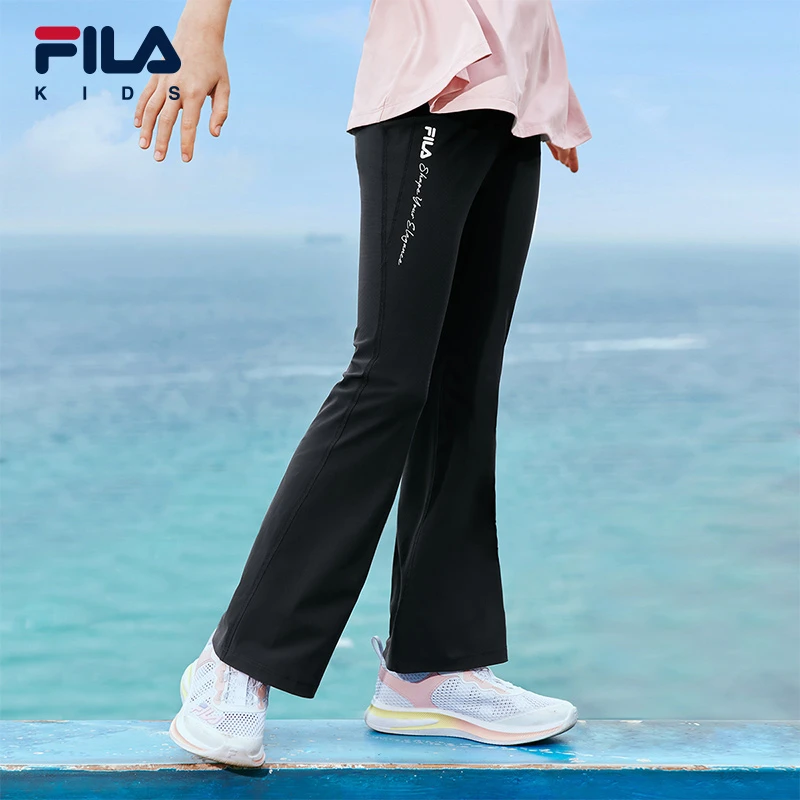 【斐乐儿童】2025夏季新款中大童运动时尚喇叭裤针织长裤K52G523606