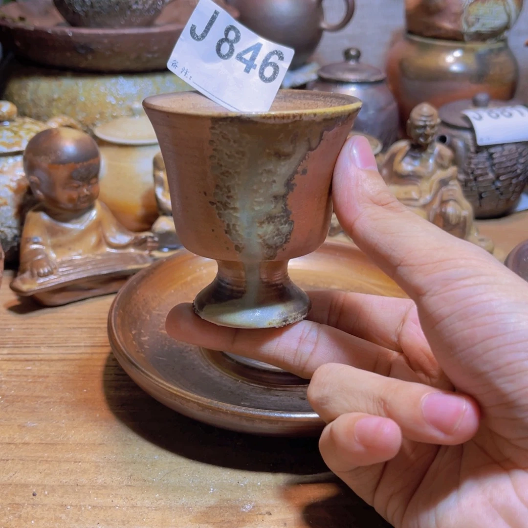纯手工制作工艺（柴烧）裸烧纯手工制作柴烧杯846