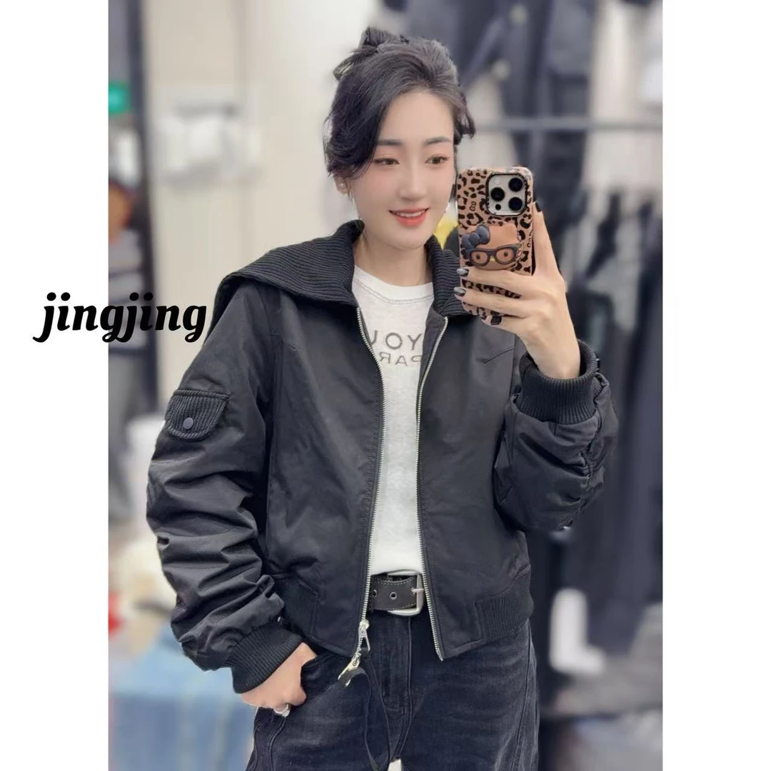 秋冬新款休闲百搭拉链披肩棉服(26093)