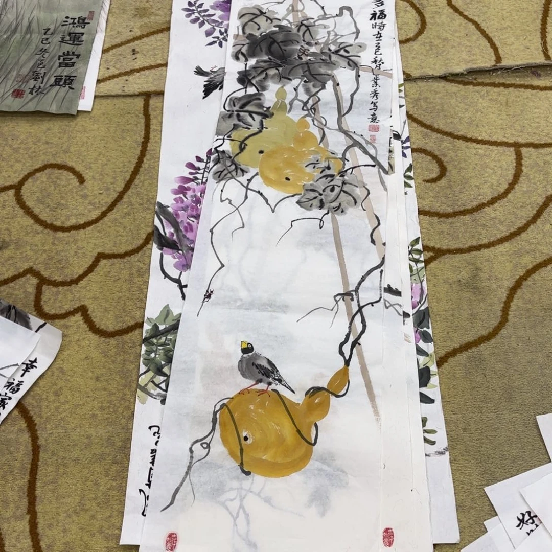 国画张业秀四尺对开艺