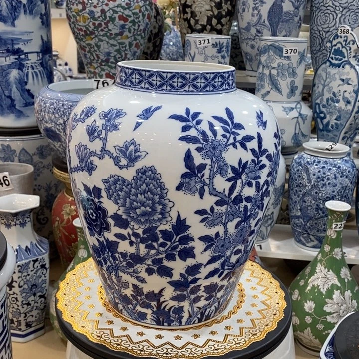 摆件喜***5手绘陶瓷大肚花瓶