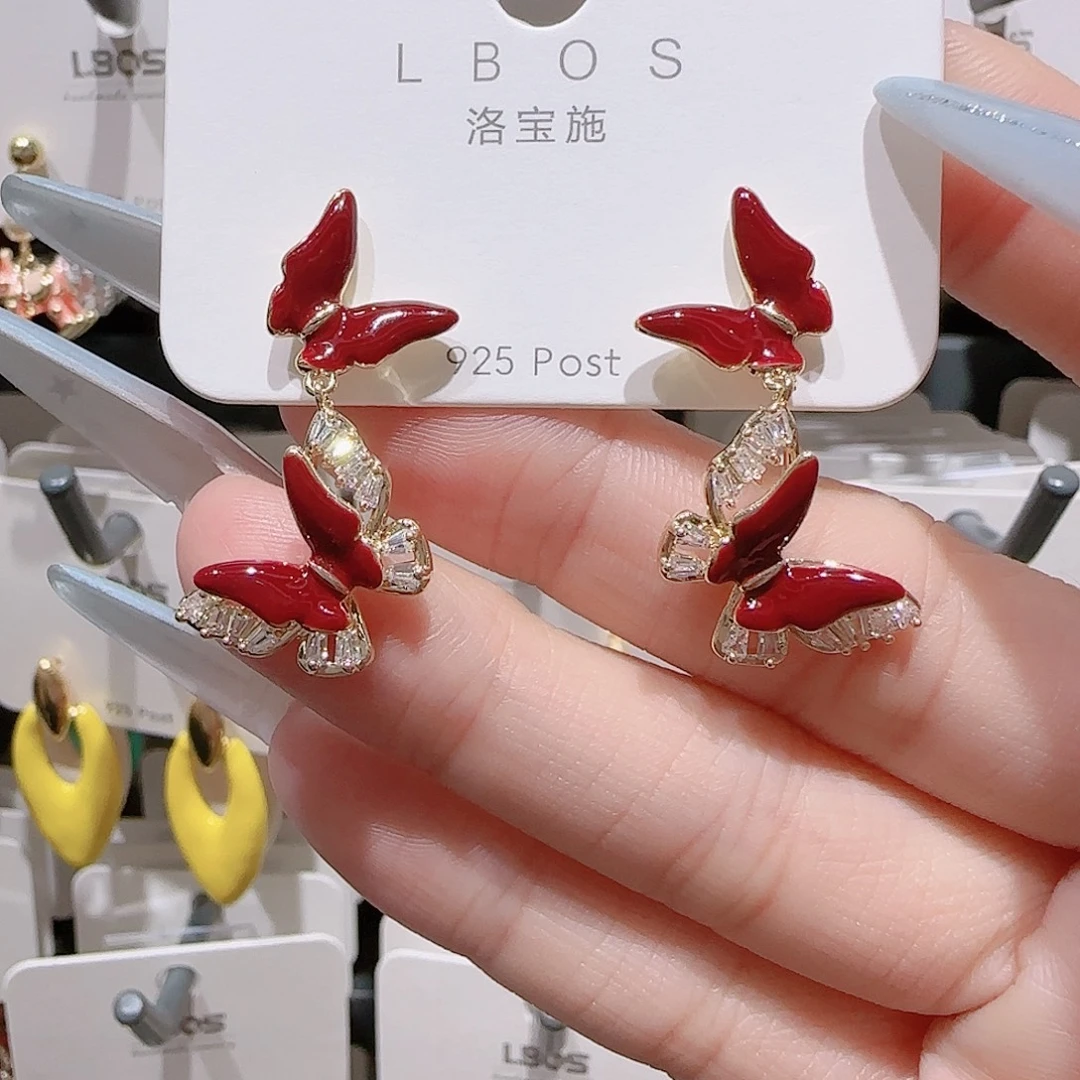 铜合金925银锆石耳环