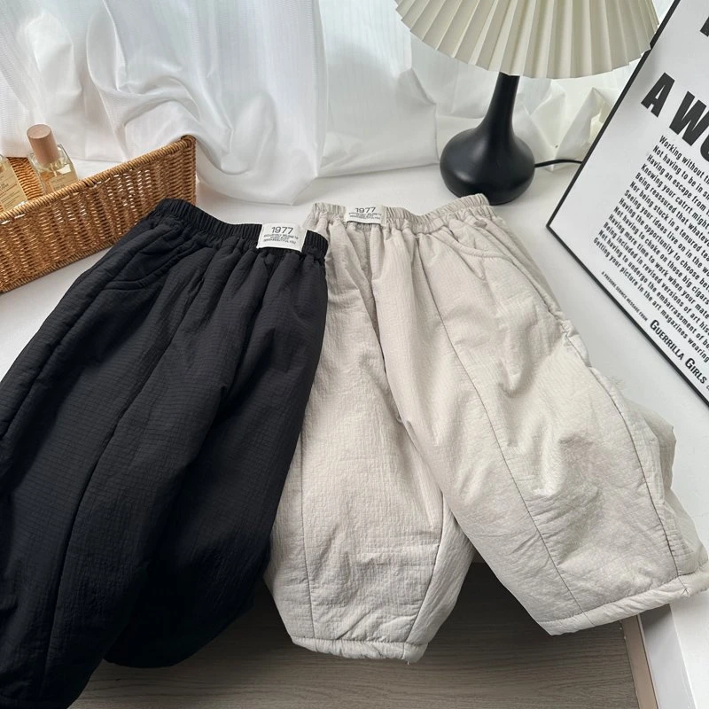 【现货捡漏】儿童裤子冬季2024新款男童休闲洋气纯色贴标长裤