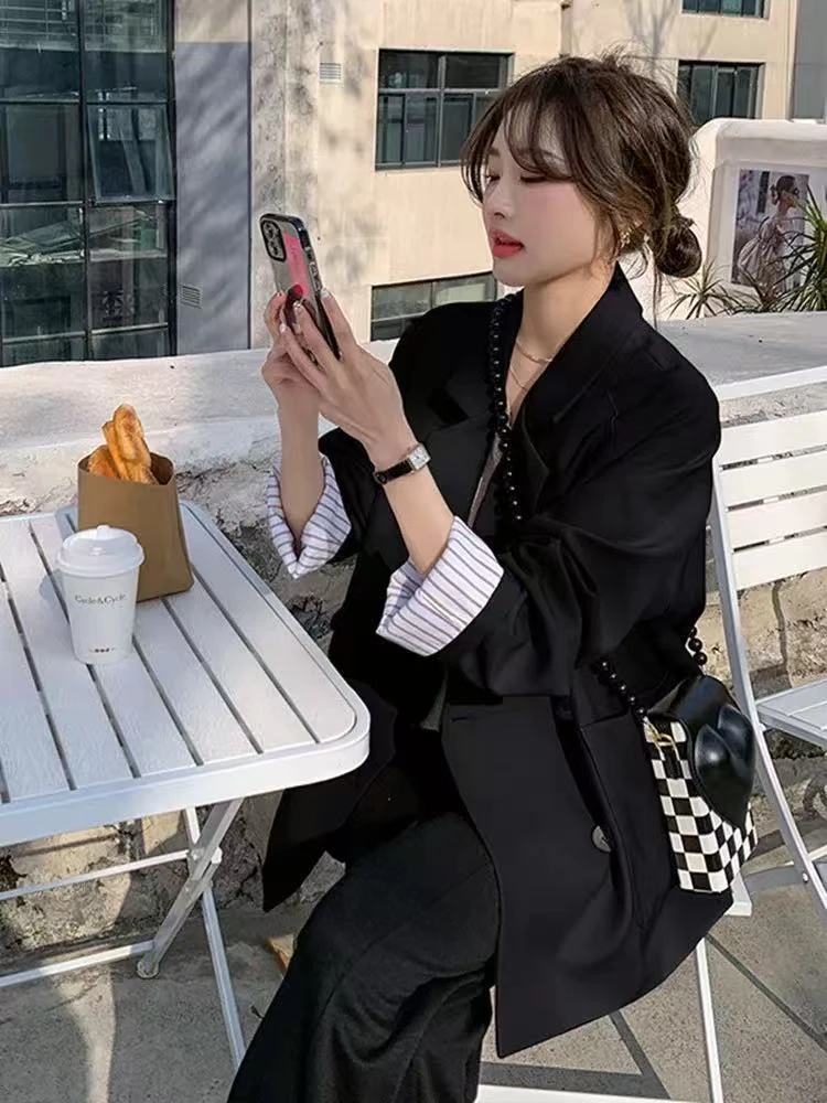 6632 休闲西装外套女春秋新款阔版西服高级感小众潮