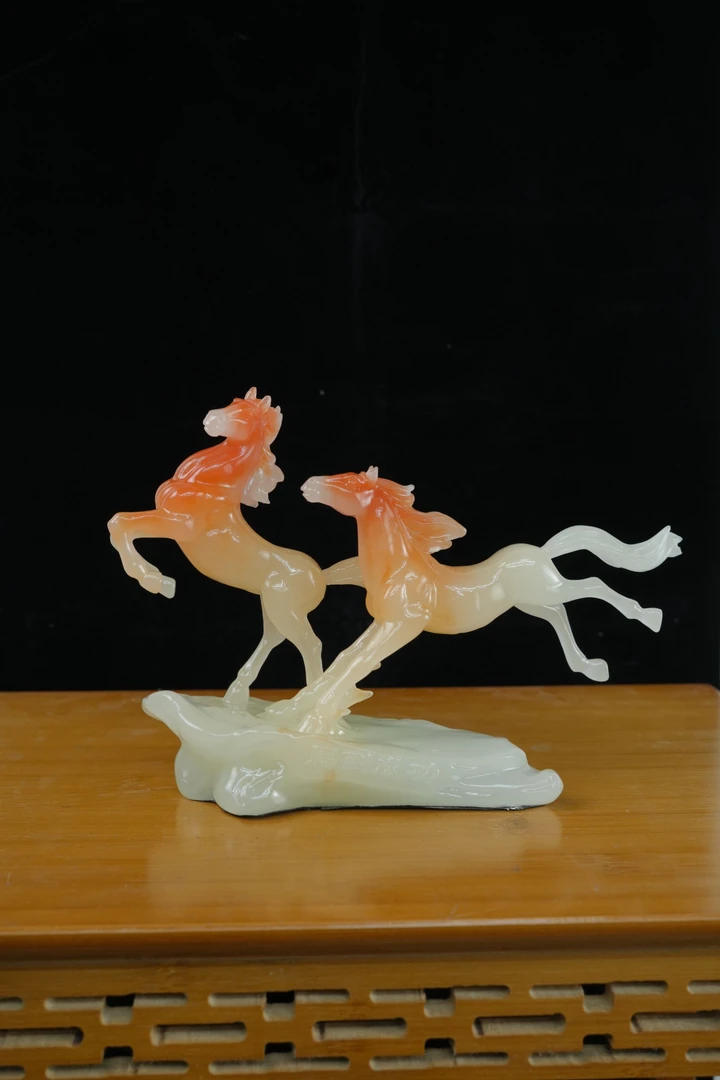 马到成功双马摆件家居客厅玄关装饰乔迁开业送礼佳品高端工艺品