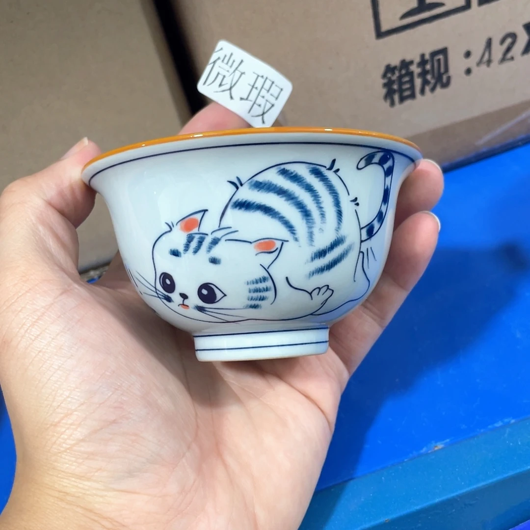 釉下手绘茶具微瑕