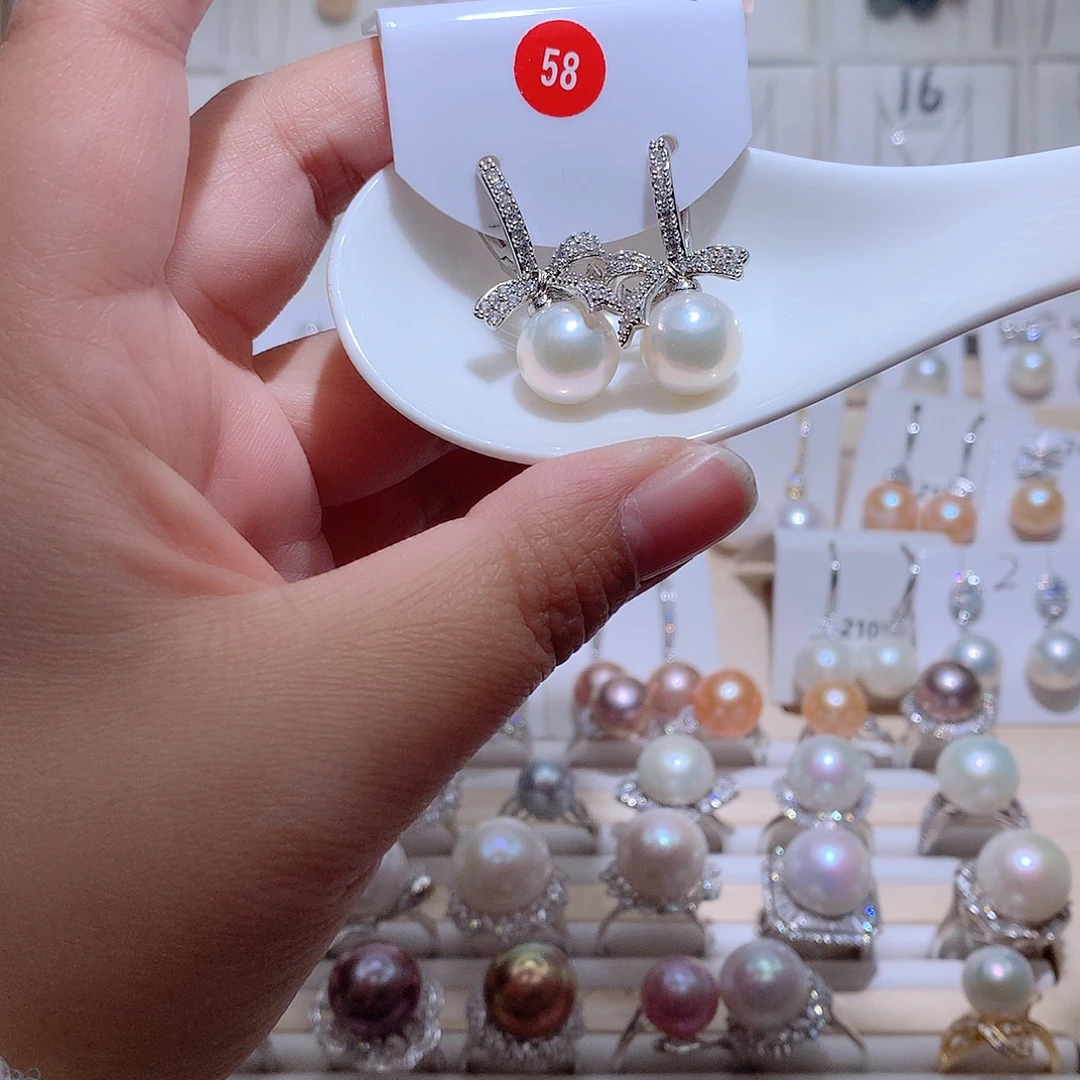 未镶嵌耳饰淡水珍珠CC11.1mm