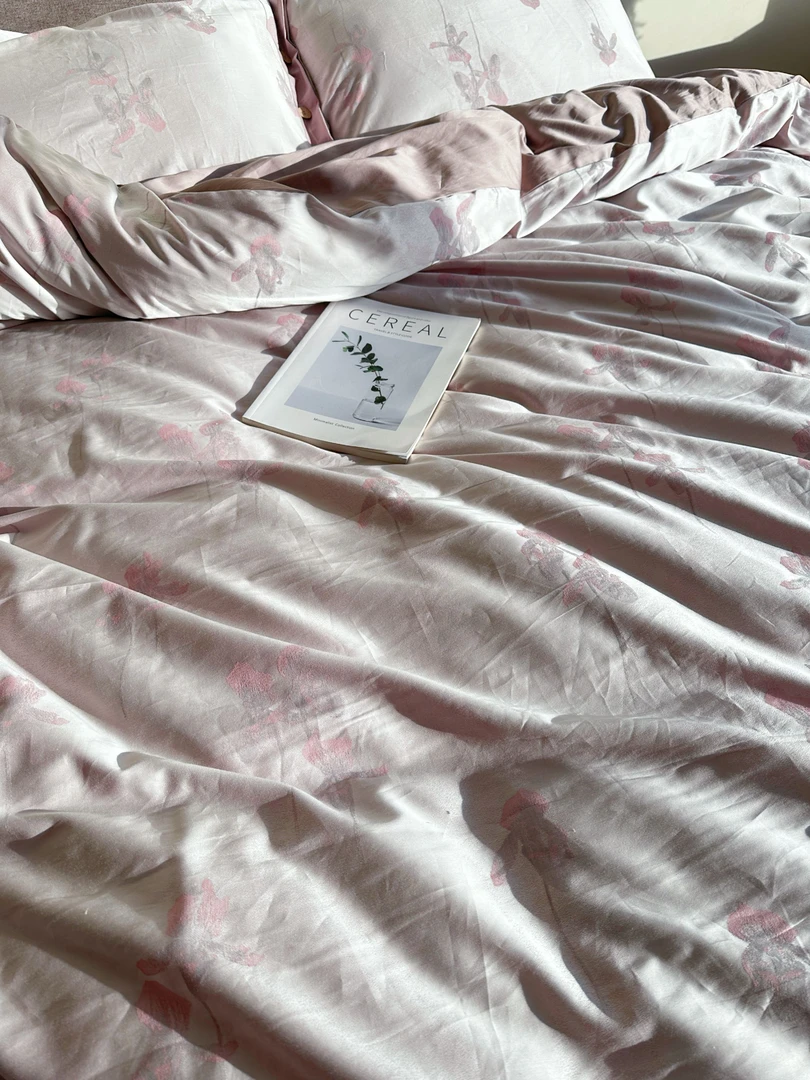 【FRER HOME】高端色织提花高支贡缎四季被200*230 华美绽放粉