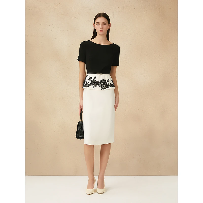 Song of Song歌中歌显瘦气质白色时尚夏季修身连衣裙5C65205300