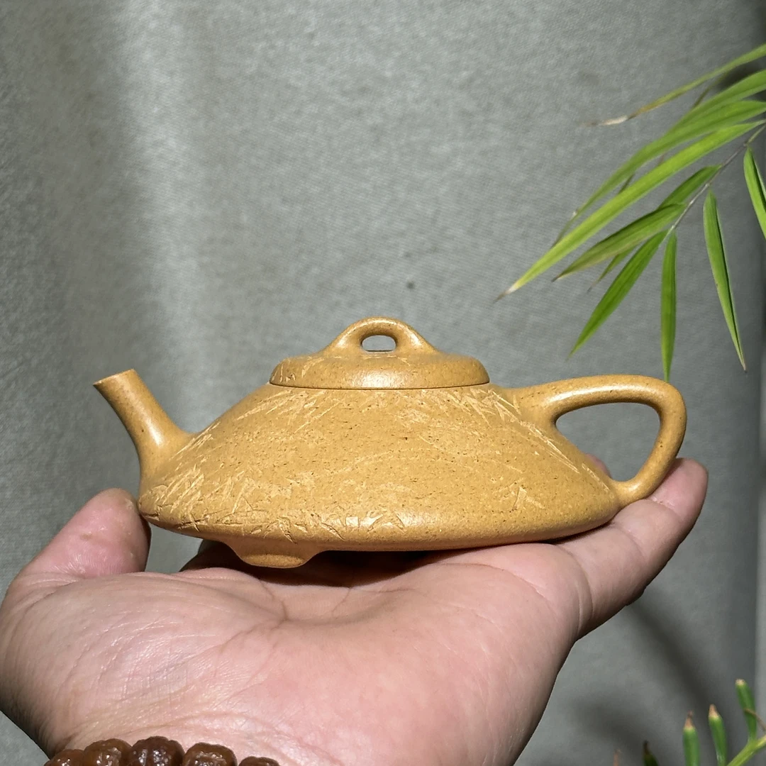 老客户新品体验价【喜器】精挑老宕口黄金段半手工合瓢紫砂壶140cc