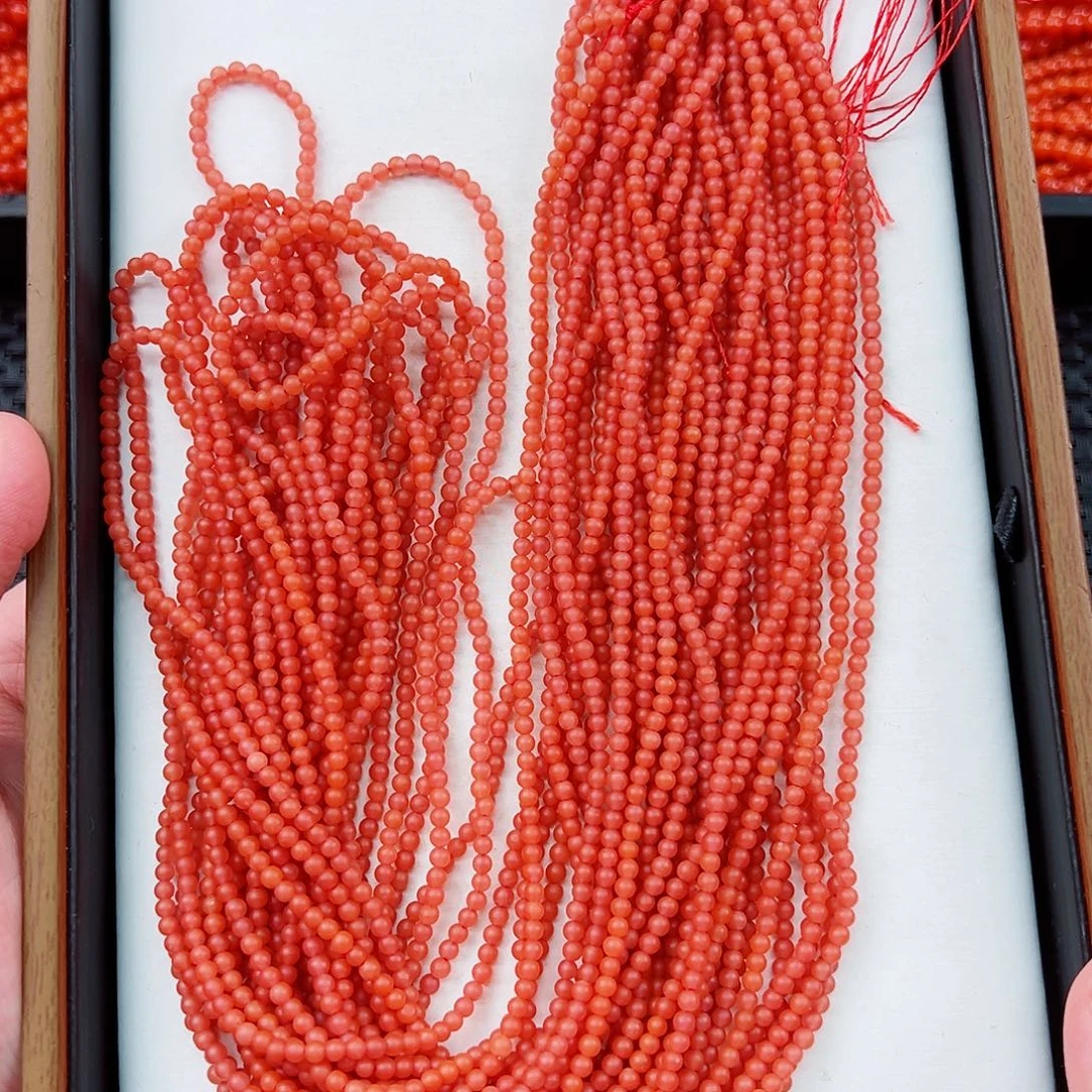 南红玛瑙未镶嵌天然磨砂哑光小米珠吊坠绳卡2一条