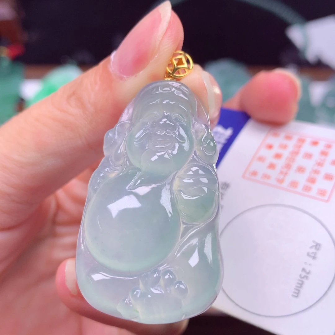 颈饰18K金镶嵌翡翠翡翠