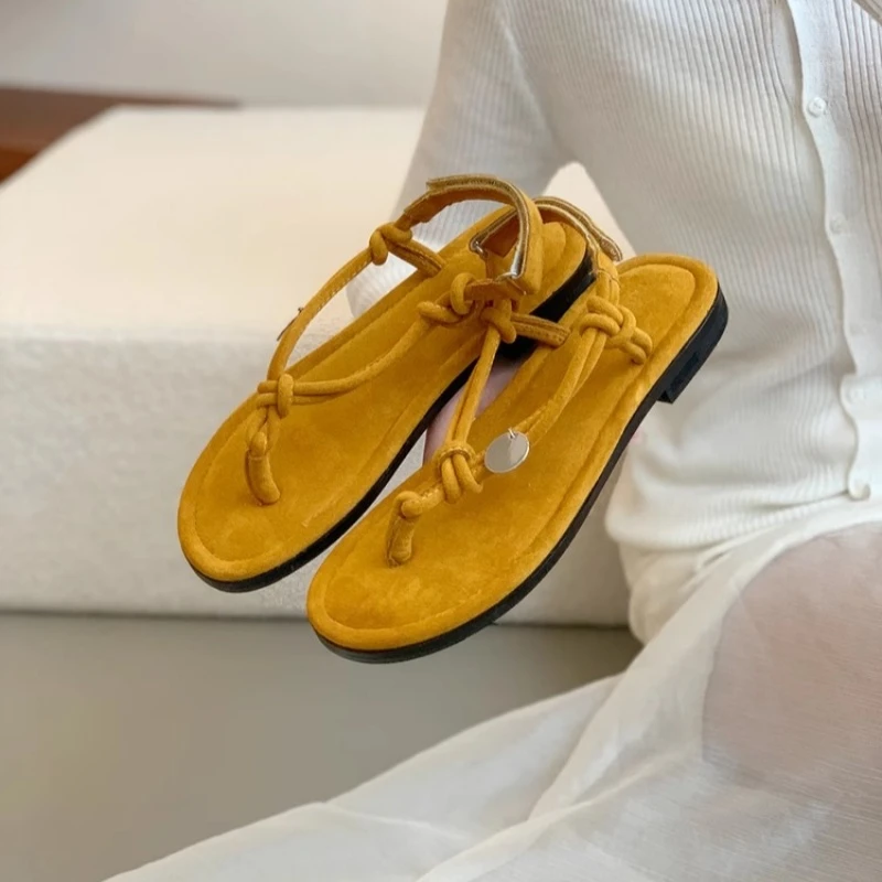 法式黑色夹趾人字凉鞋仙女鞋子2025新款夏季小众配裙子细带罗马鞋