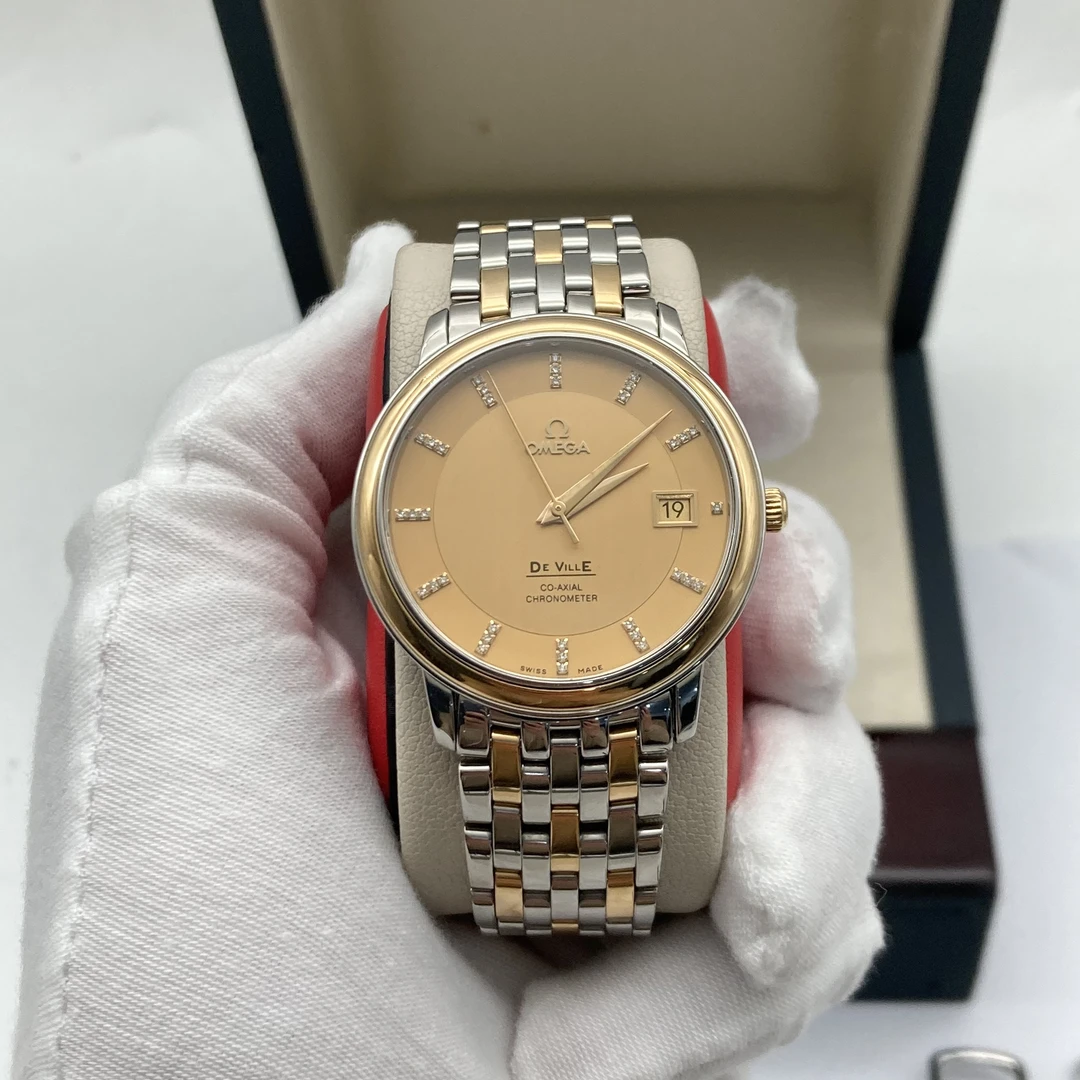 95新 Omega/欧米茄 36.5mm 欧米茄碟飞18K间金自动机械男女士腕表