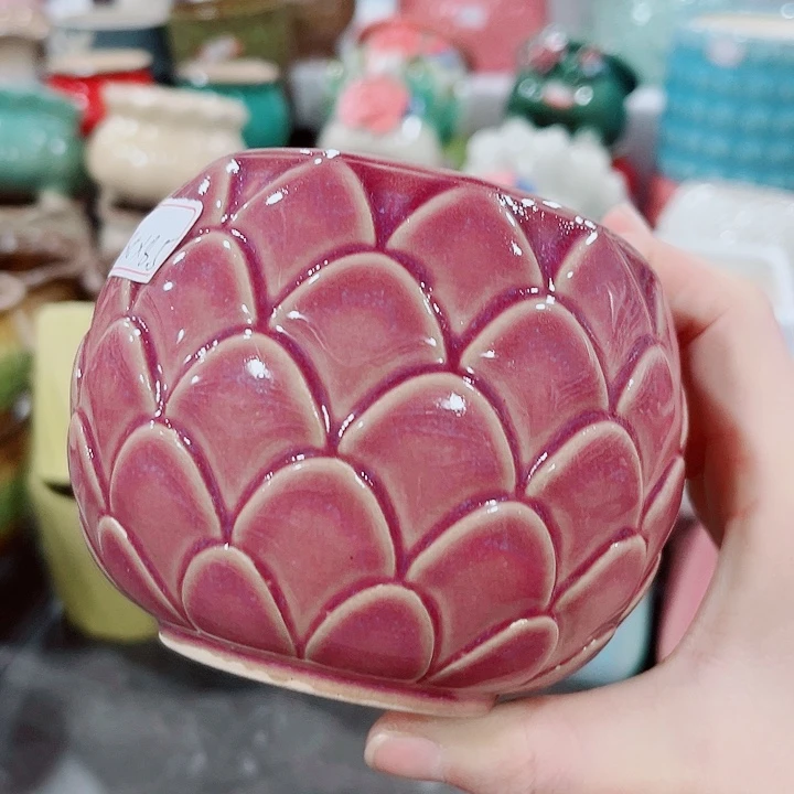 有孔。多肉陶瓷花盆满10元包邮