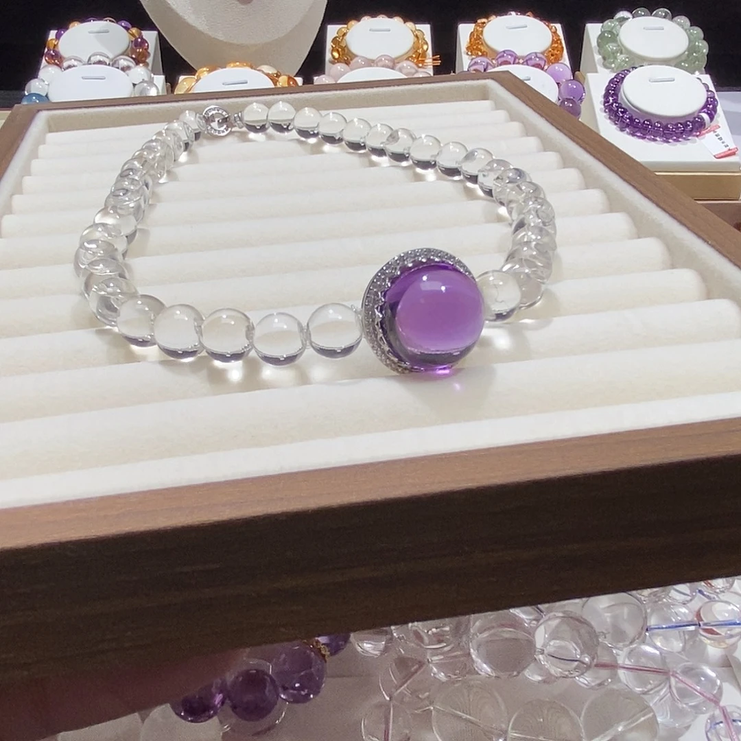 水晶手链银S925镶嵌定制泡泡项链