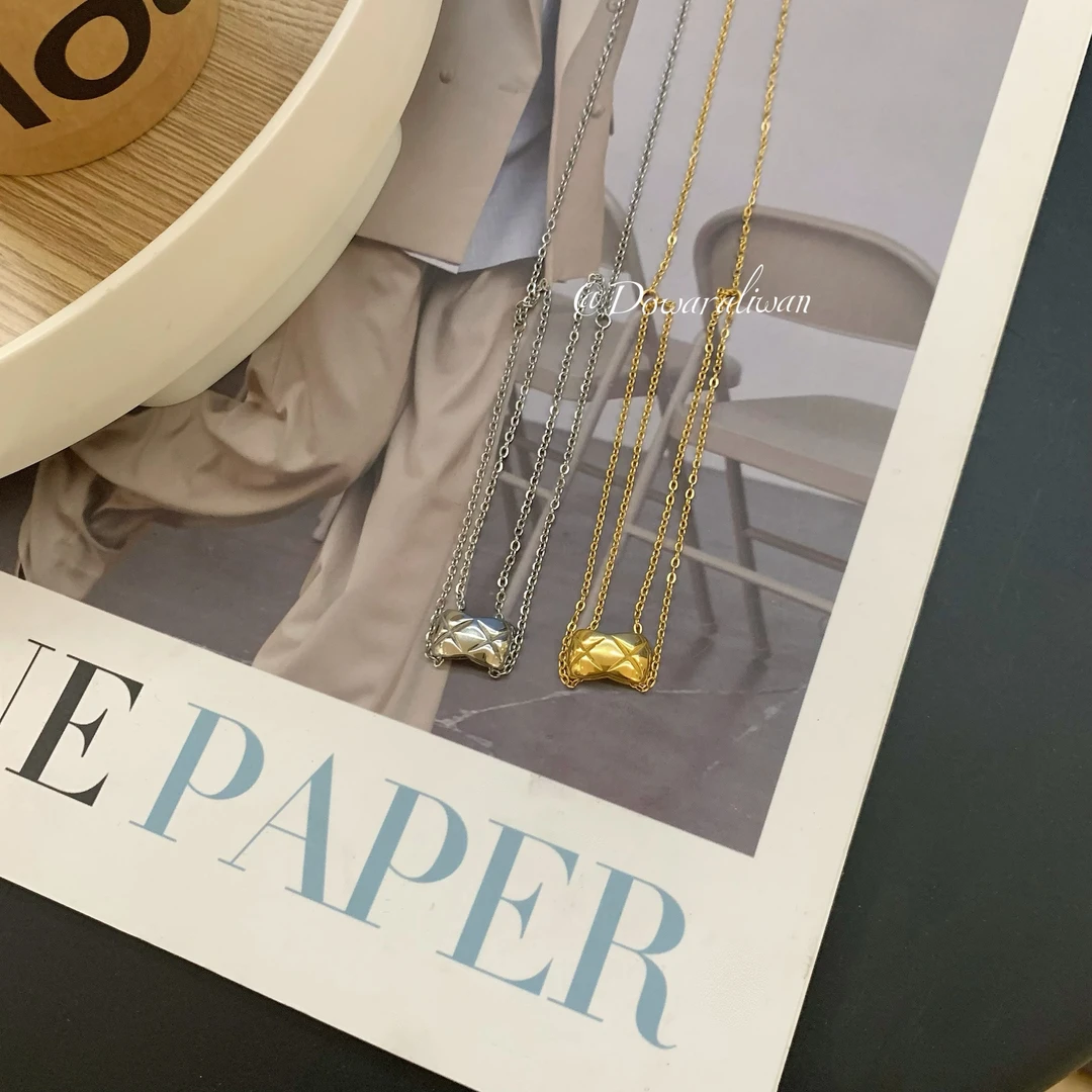 钛钢项链 现货大婉酱微胖定制高级设计感小香风锁骨链2146D