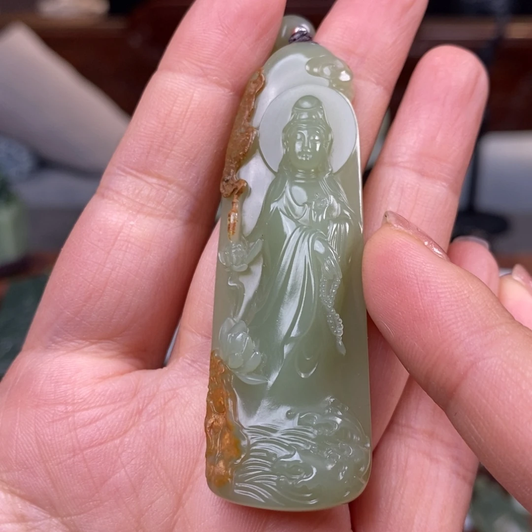 朵***朵岫岩河磨玉（透闪石质玉）未镶嵌挂件