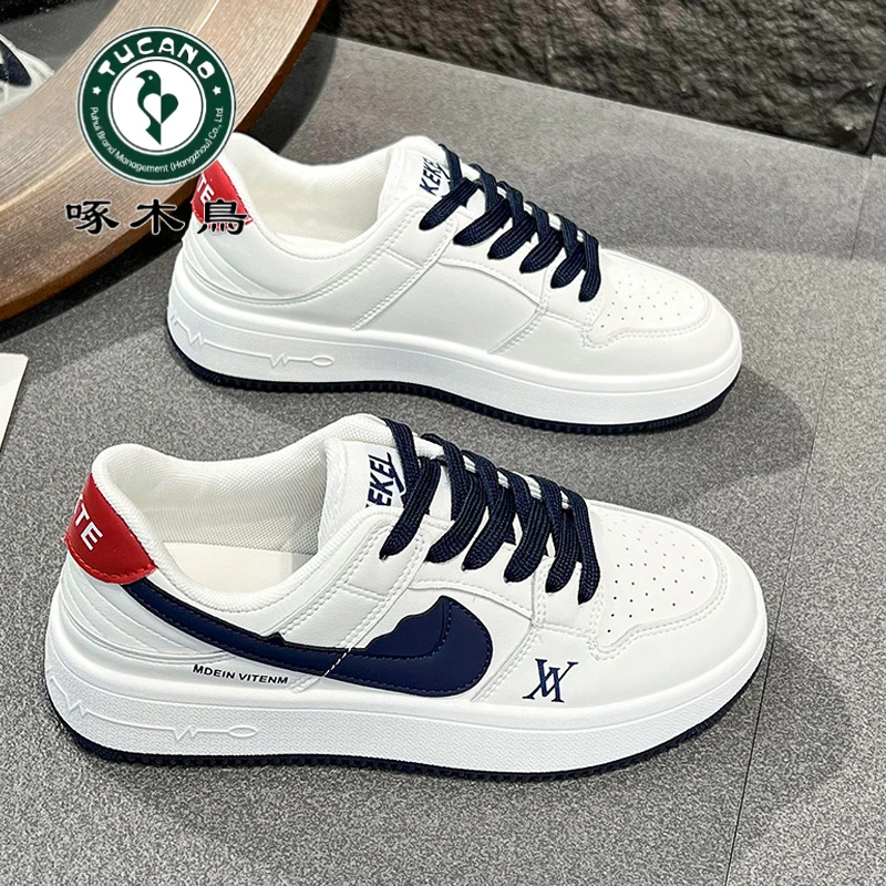 啄木鸟小白鞋女运动休闲鞋2025新款aj高中学生平底白色板鞋春秋款