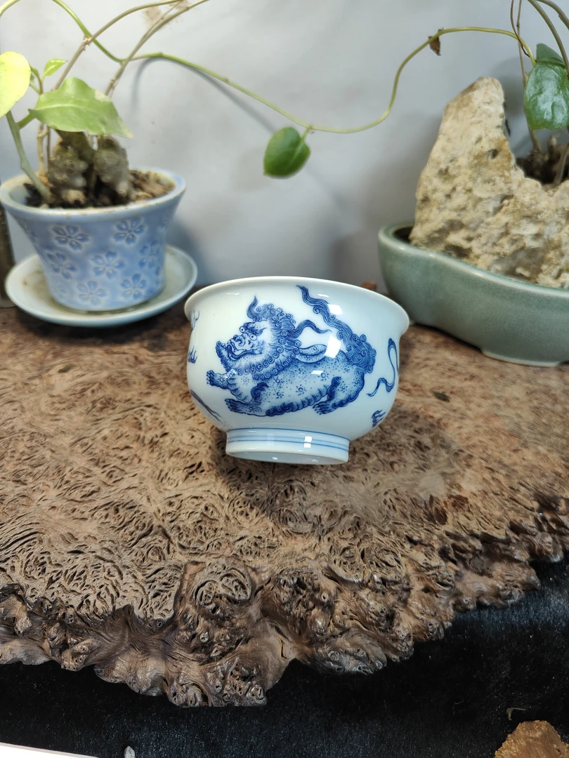 【事事如意】炉式杯~狮子滚绣球好事在后头~满容150cc茶杯茶具陶瓷