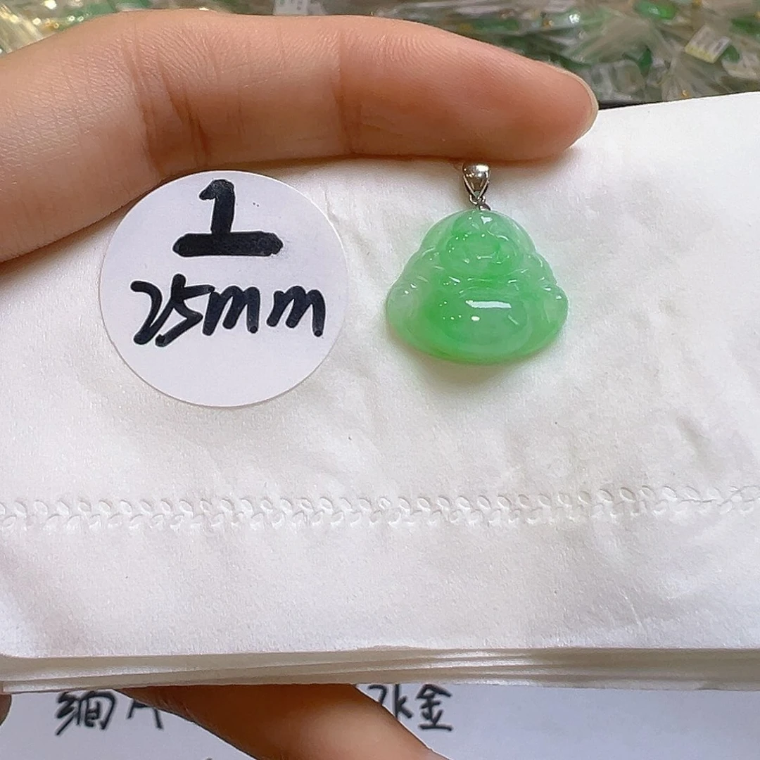 翡翠18K金镶嵌吊坠(不含链)翡翠