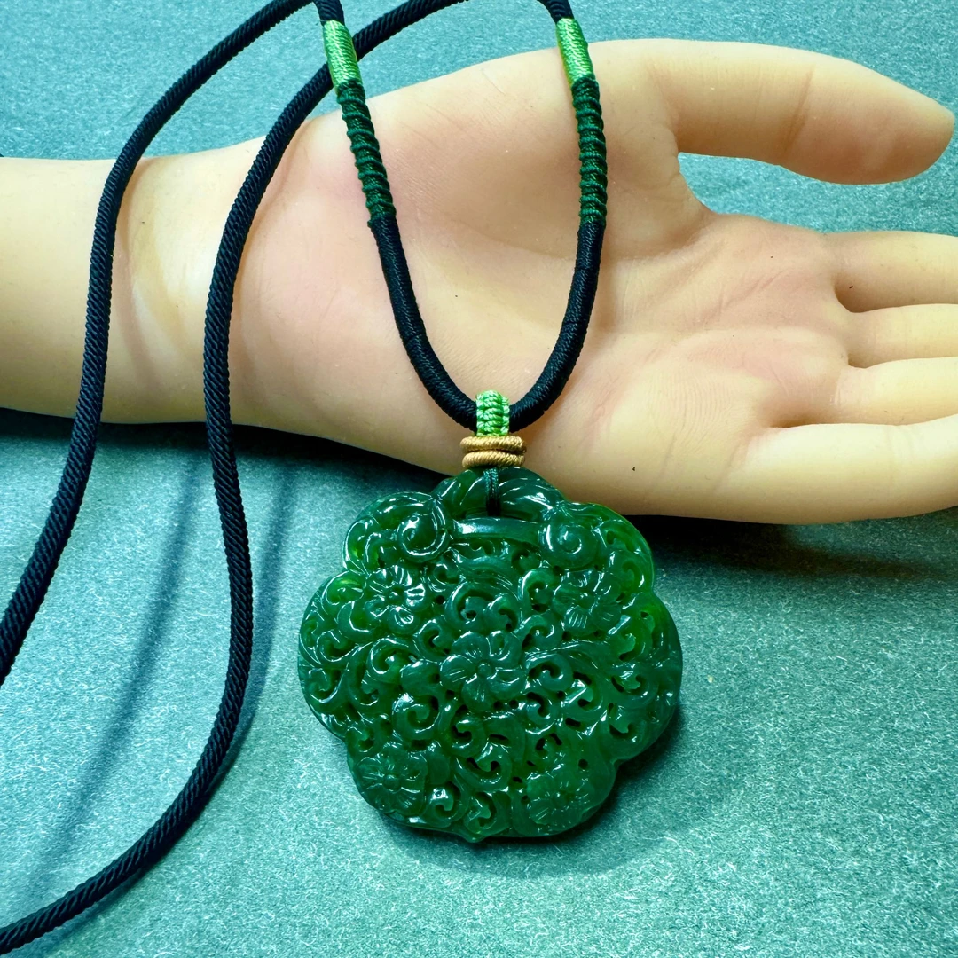 和田玉碧玉圆圆满满子孙满堂香囊项链88