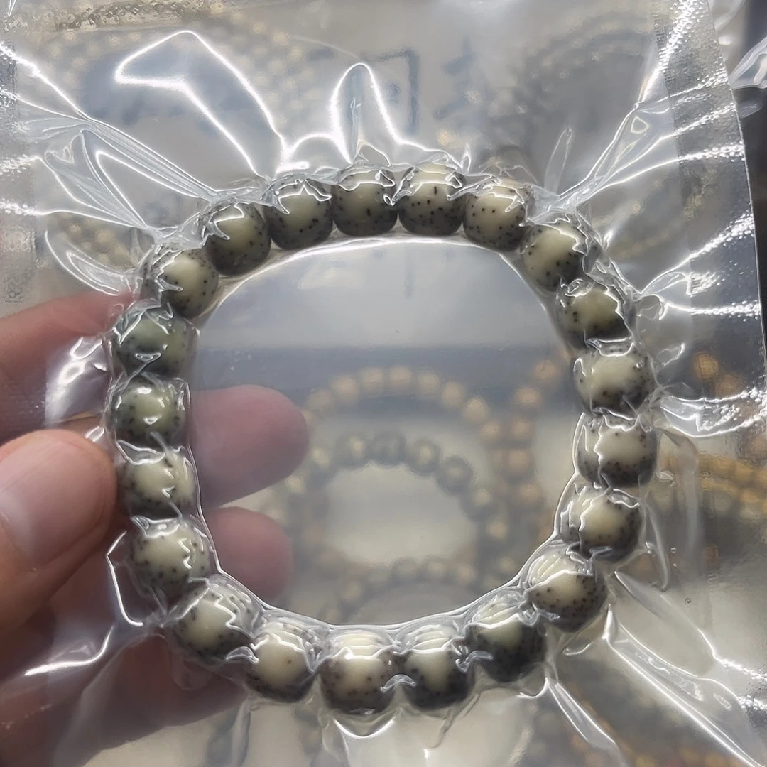 手串星月菩提卡11奶灰侧留白小细星