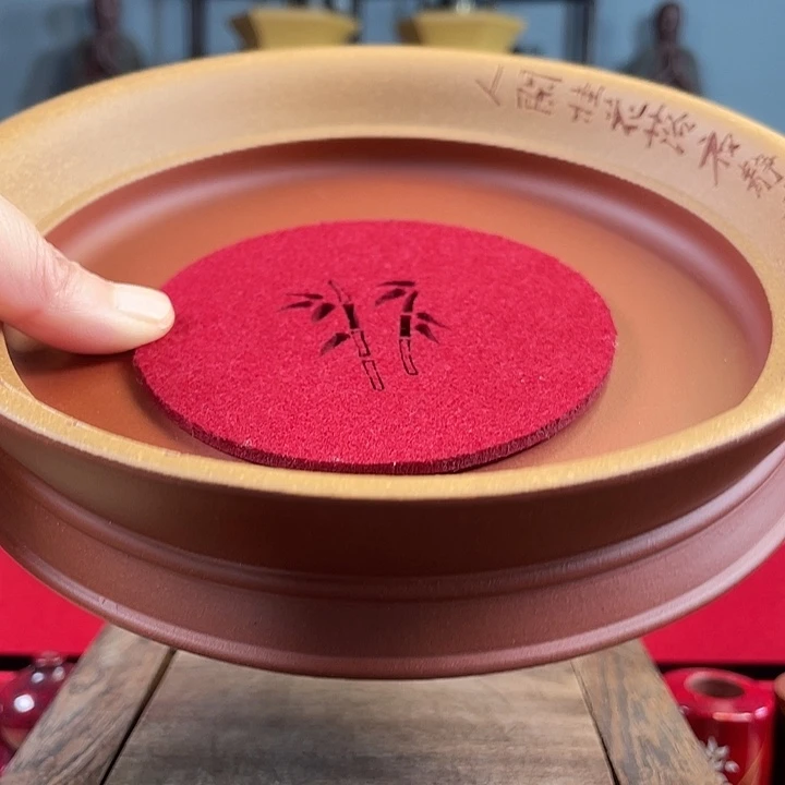 紫砂茶杯刻字壶承