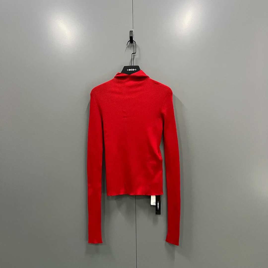 99新 maje zz8 JIL SANDER 红色连帽针织衫 36码 bc011988