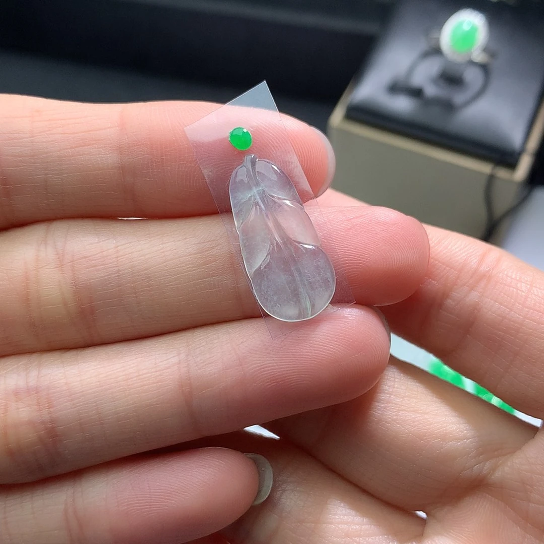 翡翠裸石玻璃冰叶子翡翠翡翠