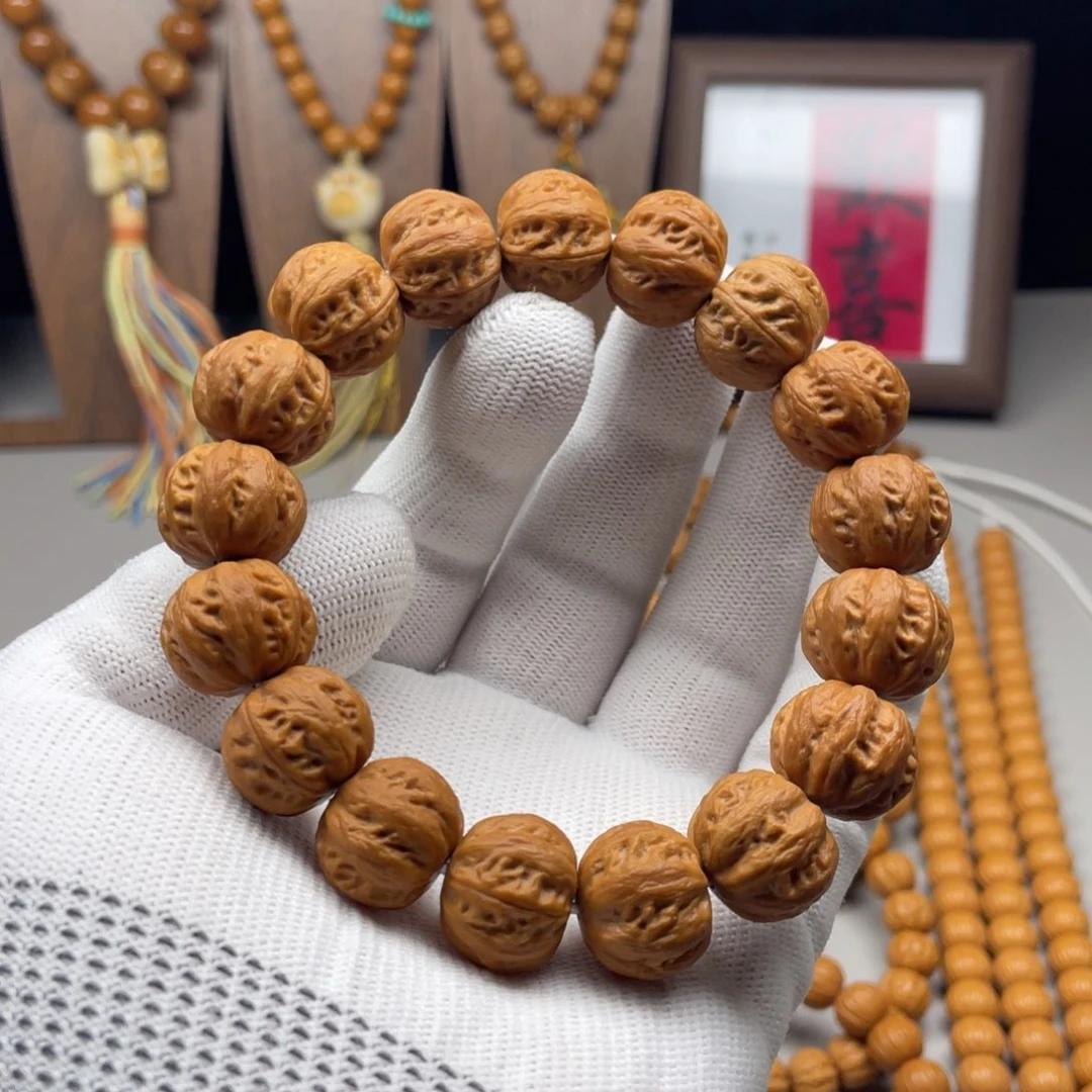 猴头核桃手串17左右京八棱全品无暇