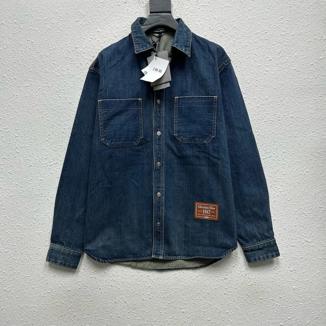 全新未使用 DIOR/迪奥 1947系列翻领单排扣长袖衬衫 40  DY11619