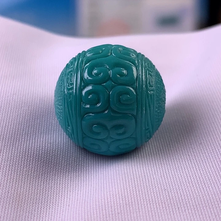 绿松石未镶嵌珠宝奇石16.5mm全品无暇