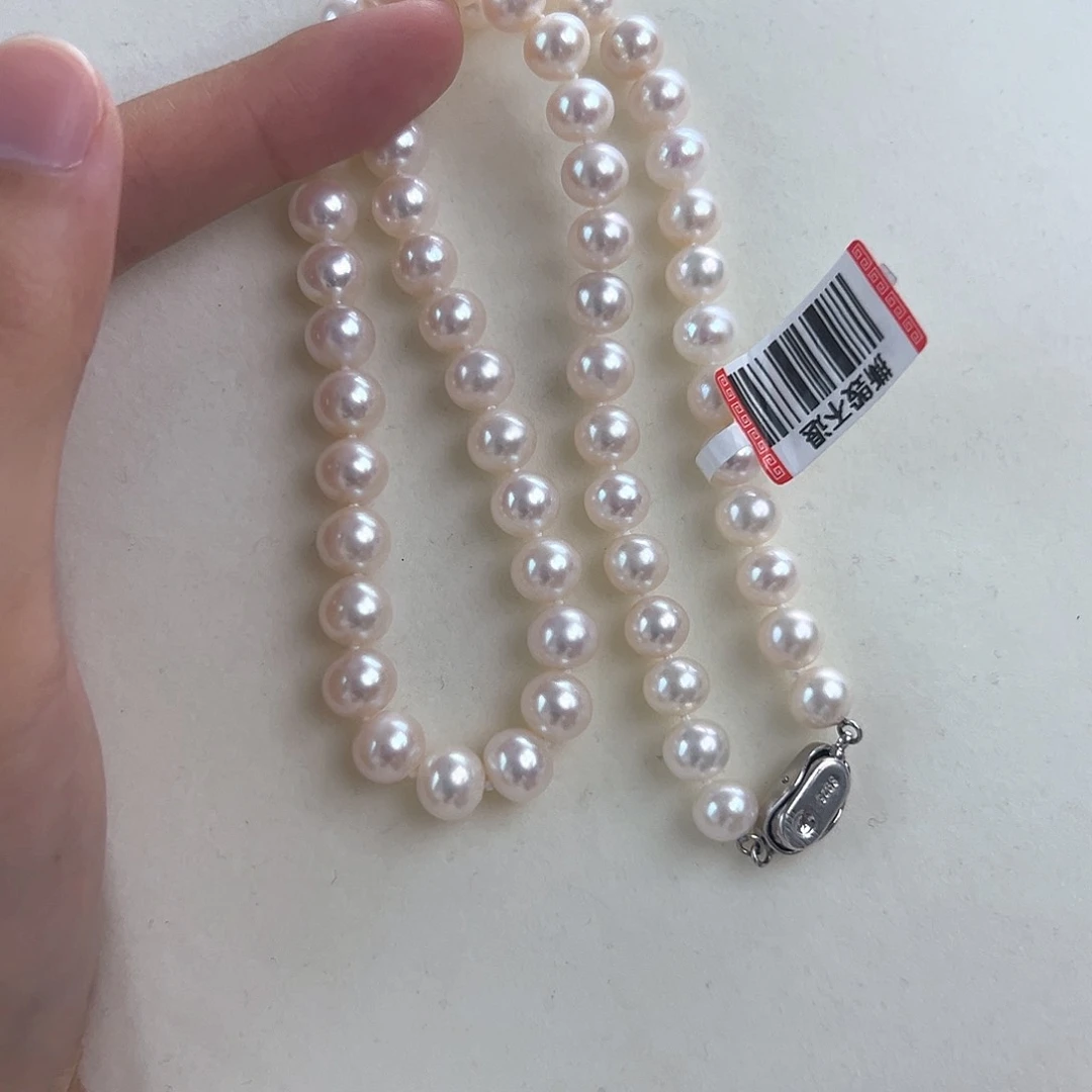 淡水珍珠银S925镶嵌颈饰7.4-8.4淡水珍珠