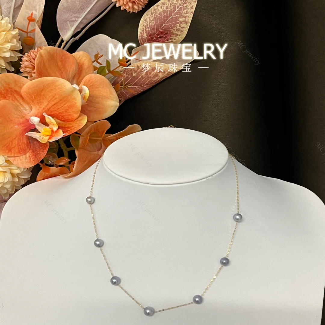 海水akoya珍珠真多麻满天星5-6mm 18k金