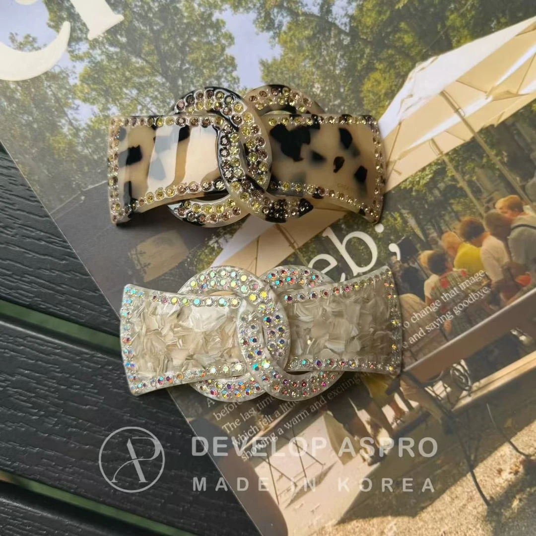 【现货 CF醋酸】韩国新款发夹正品爆款减龄洋气弹簧夹C1-6-CF116