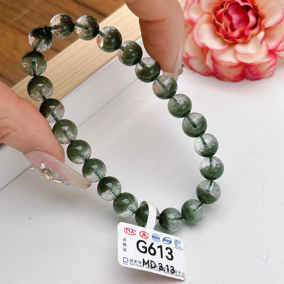 天然绿幽灵手链G613