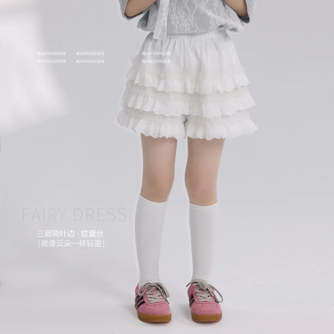 【千层蛋糕7】女童短裤2025夏季新款时尚洋气宝宝裤子K2485