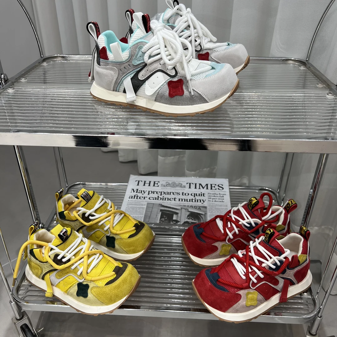 韩国2025春夏新款运动休闲鞋女单款丑萌版时尚百搭舒适轻便纯皮潮