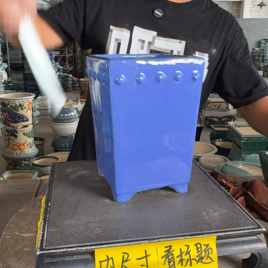 。一风堂石湾花盆 开片 内11*19